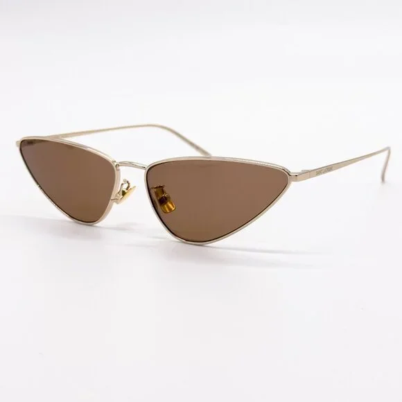 NEW SAINT LAURENT SL 487 003 WOMEN GOLD BROWN SUNGLASSES SAINT LAURENT SL487 003